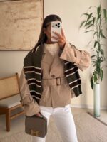 Cropped Belted Trench Jacket