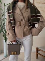 Cropped Belted Trench Jacket - تصویر 2