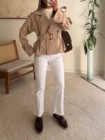 Cropped Belted Trench Jacket - تصویر 5