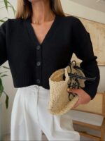 Lumi Knit Cardigan-Jet Black - تصویر 5