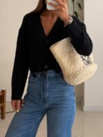 Lumi Knit Cardigan-Jet Black - تصویر 3