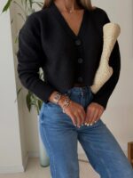 Lumi Knit Cardigan-Jet Black - تصویر 2