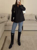 Zara Cropped Flare Jean Mid Blue Wash - Image 2