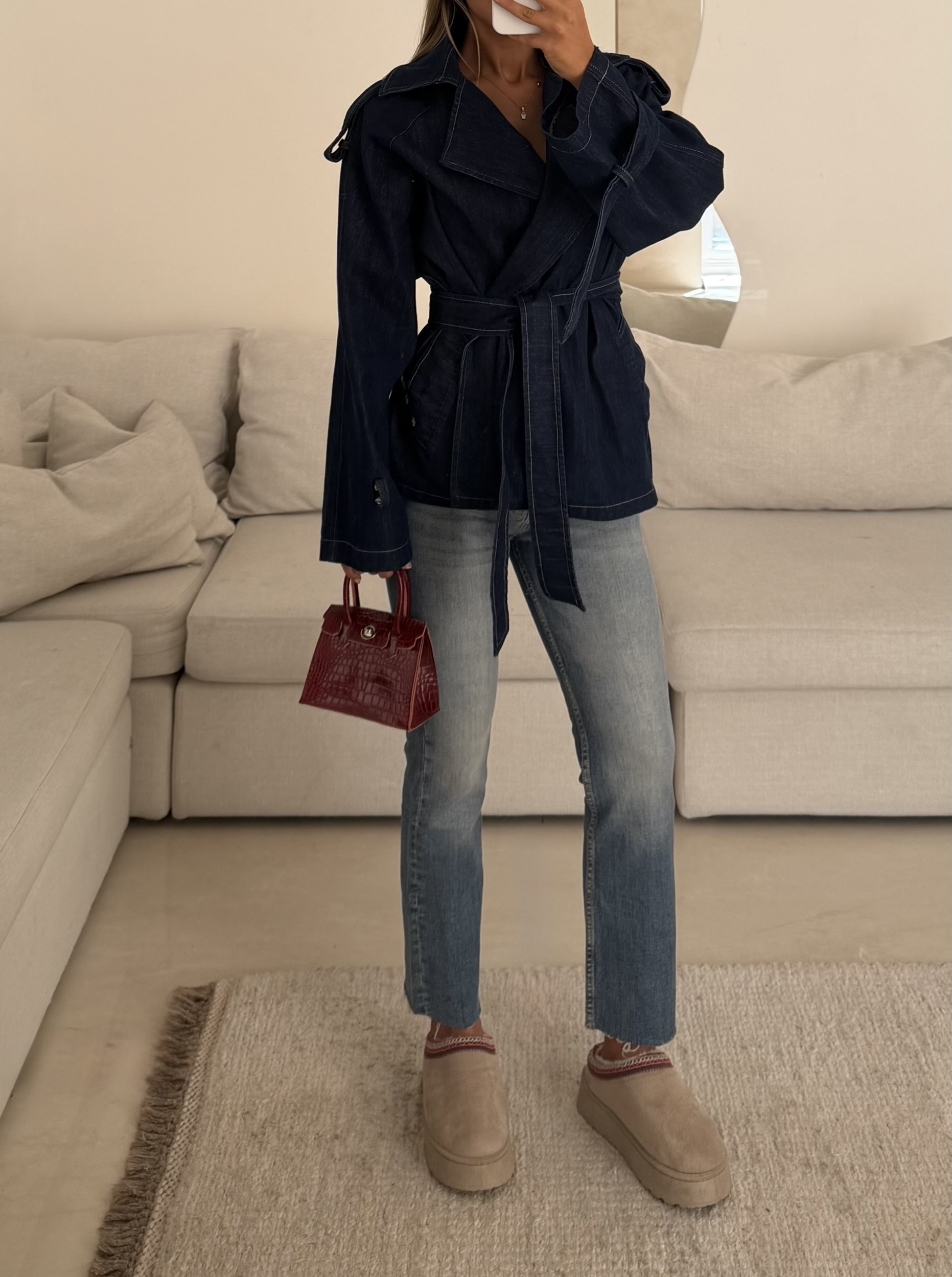 IMG_0837-compressed CATTLEYA | Midnight Denim Belted Trenc - Image 1