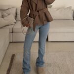 Mango| High-Waist Slim Flare Jeans-Milan light