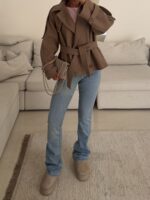 Mango| High-Waist Slim Flare Jeans-Milan light