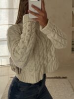 Hippie Rose Cable -knti Sweater - Image 2