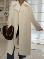 CATTELYA - Ivory Oversized Midi Trench Coat - Image 5