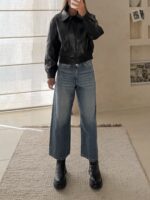 ZARA Faux Leather Bomber Jacket - Image 3