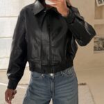 ZARA Faux Leather Bomber Jacket