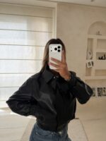 ZARA Faux Leather Bomber Jacket - Image 2