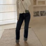 American Eagle Cropped Straight Jeans-Navy