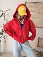 Zip-Up Hoodie with Pockets - تصویر 3