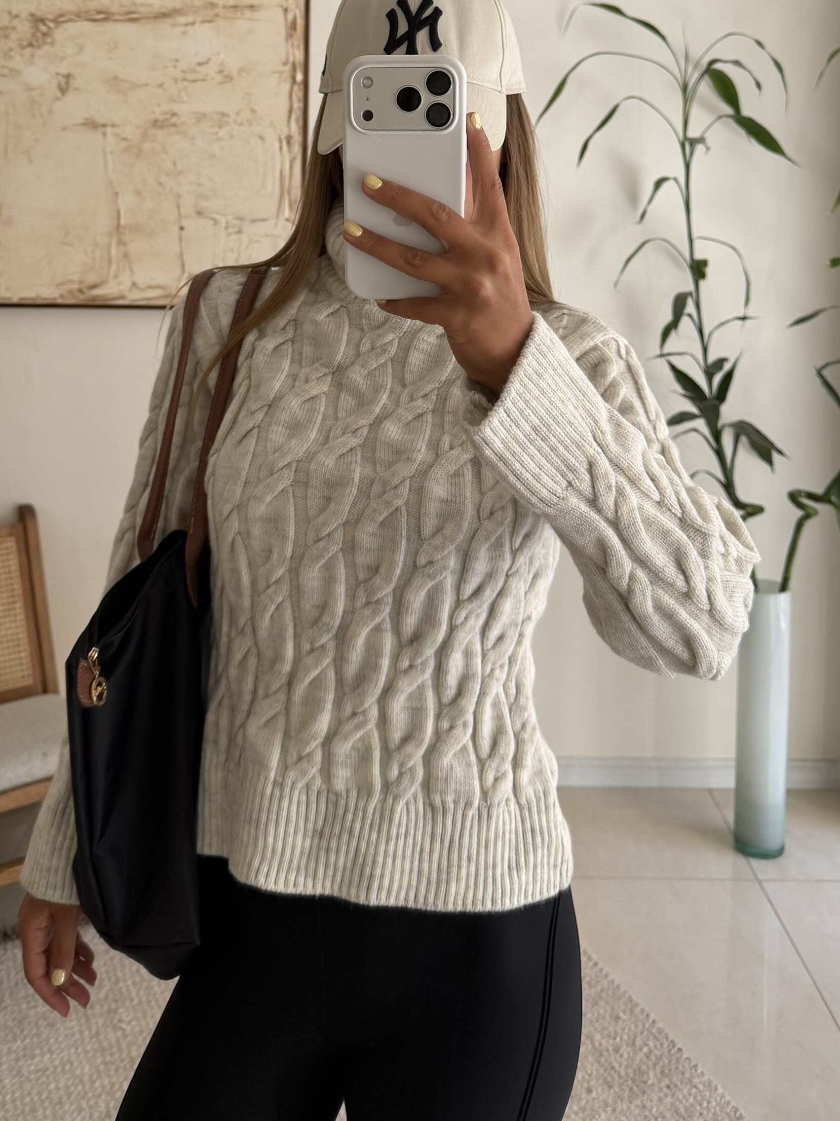 IMG_3066-compressed M&S Cable Knit Roll Neck Jumper - Image 1
