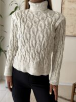 M&S Cable Knit Roll Neck Jumper - Image 2
