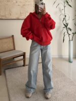 Amisu Wide Leg Jean Curved Seams - تصویر 6