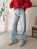 Amisu Wide Leg Jean Curved Seams