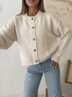 Oat Milk Textured Cardigan - تصویر 2