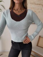 Attached Layer Knit – Baby Blue - Image 2