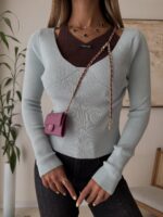 Attached Layer Knit – Baby Blue