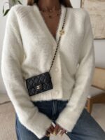 Fuzzy Milky Cloud Cardigan - تصویر 4