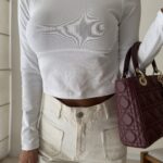 Asymmetric Neck Cropped Top- White