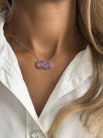 Jeweled Knot Necklace-Silver - Image 3