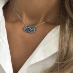 Jeweled Knot Necklace-Silver