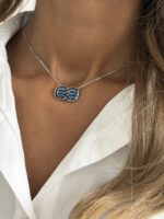 Jeweled Knot Necklace-Silver