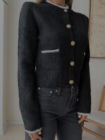 Coco Contrast Trim Knit Cardigan - تصویر 3