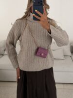 ZARA High Neck Knit Sweater – Beige