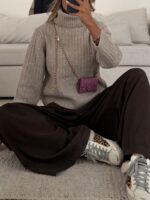 ZARA High Neck Knit Sweater – Beige - Image 5