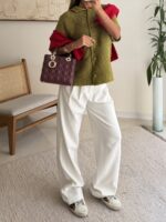 Heavyweight Crochet Cardigan – Olive Green