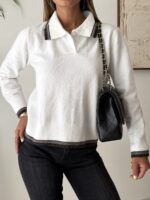 Heritage Polo Knit- Snow Mocha - Image 3