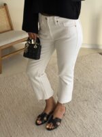 Zara | cropped Flare Jean- White - Image 2