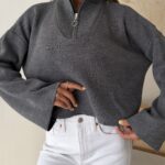 Half - Zip Knit Sweare- London Smoke