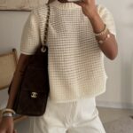 Textured Bouclé Open Knit-Pearl