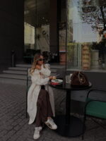 CATTELYA - Ivory Oversized Midi Trench Coat - تصویر 8