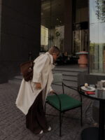CATTELYA - Ivory Oversized Midi Trench Coat - تصویر 2