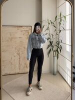 Bershka Cropped Denim Jacket – Blue Mist
