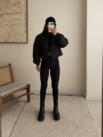 Stradivarius Padded Cropped Jacket – Black