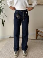 Denim.co Relaxed Wide leg Jean -Navy Blue