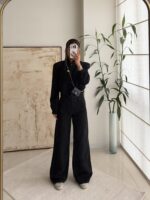 ZARA Cropped Bomber Jacket – Black - تصویر 4
