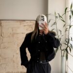 ZARA Cropped Bomber Jacket – Black