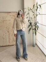 Stradivarius Padded Cropped Jacket – Cream - تصویر 2