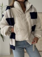 Stradivarius Padded Cropped Jacket – Cream - تصویر 3
