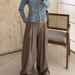 CATTLEYA Wide Leg Pants | Mashroom