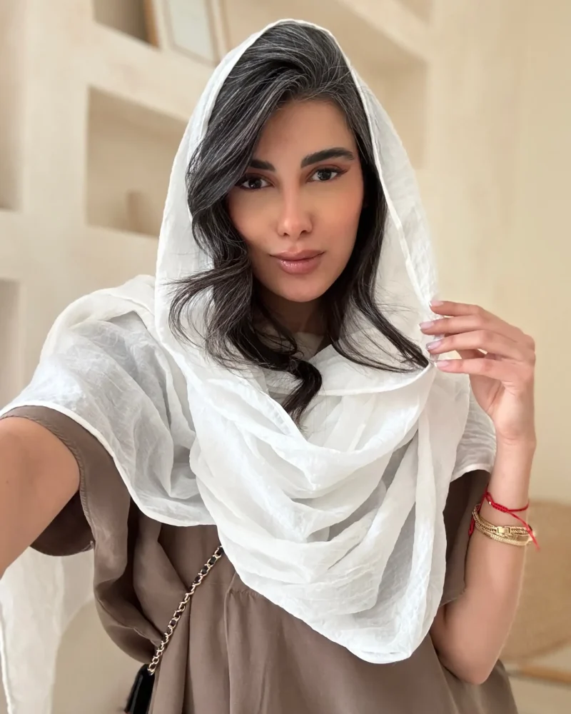 شال نخی سفید